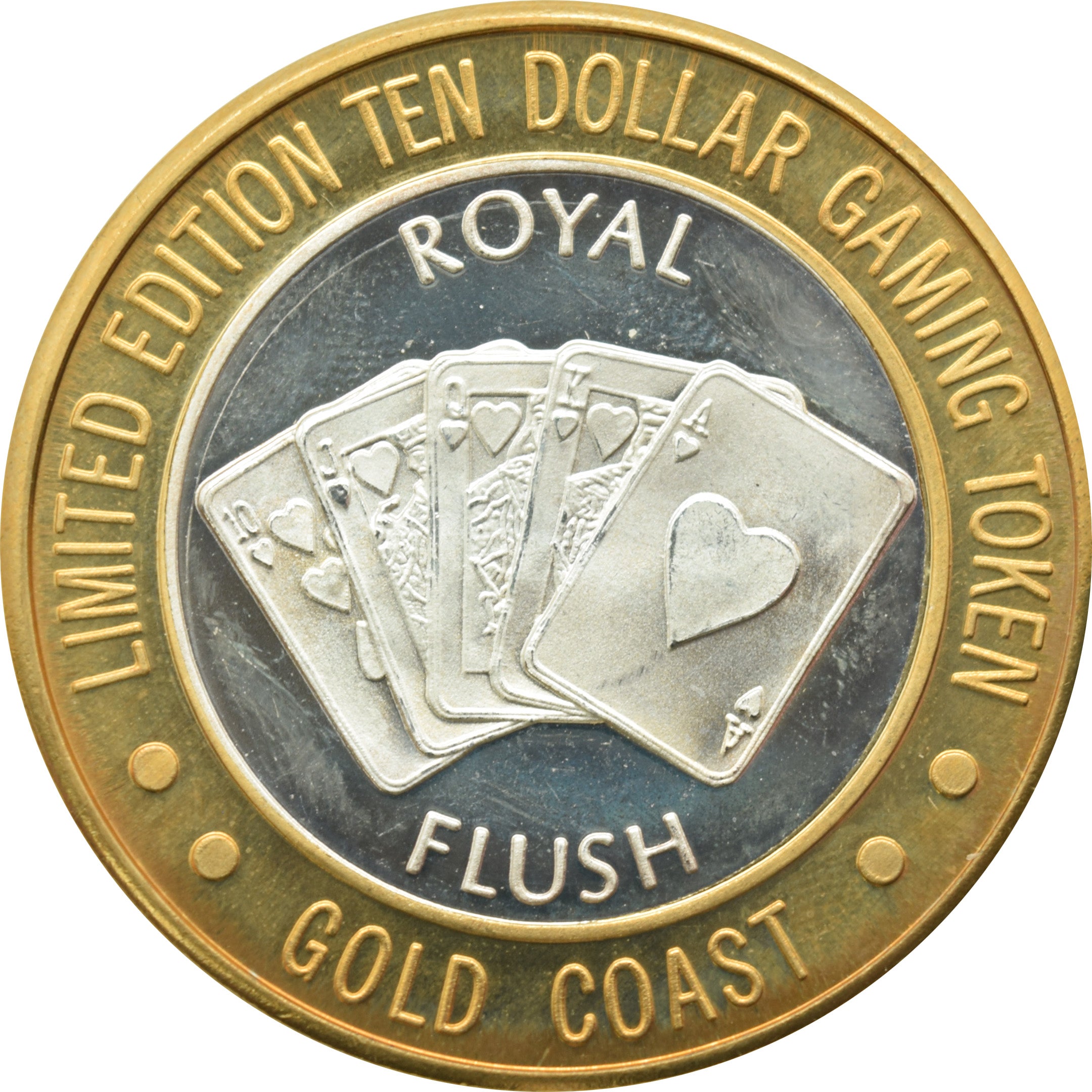 Gold Coast Casino Las Vegas "Royal Flush" $10 Silver Strike .999 Fine Silver 1994