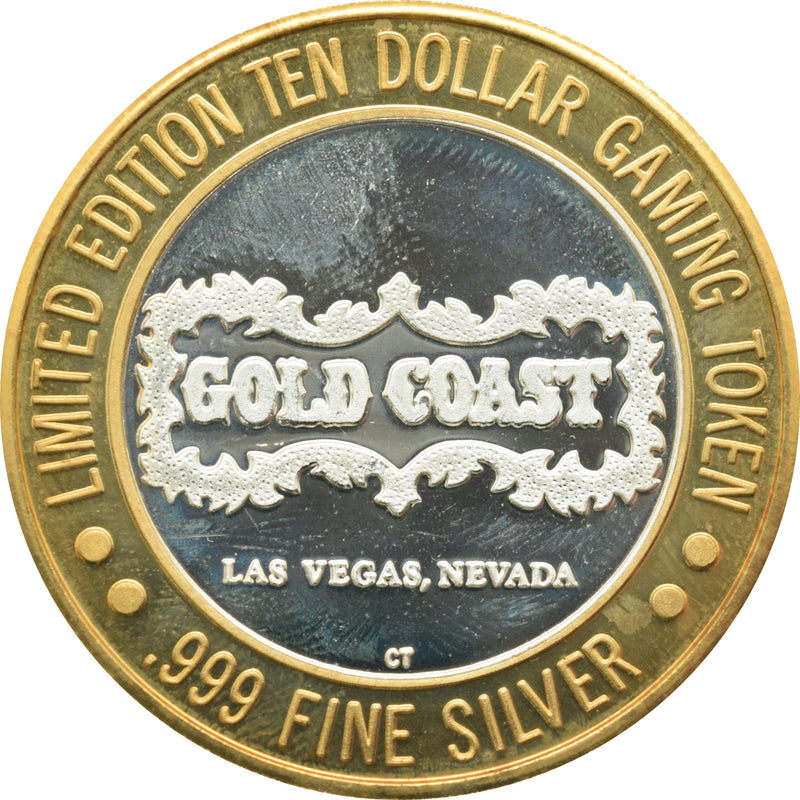 Gold Coast Casino Las Vegas "Royal Flush" $10 Silver Strike .999 Fine Silver 1994