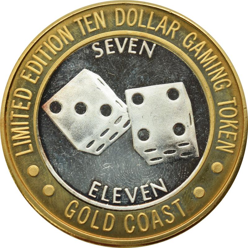 Gold Coast Casino Las Vegas "Seven Eleven" $10 Silver Strike .999 Fine Silver 1997