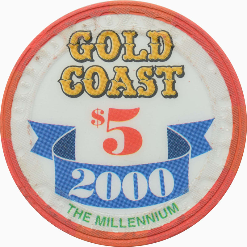 Gold Coast Casino Las Vegas Nevada $5 Millennium Chip 1999