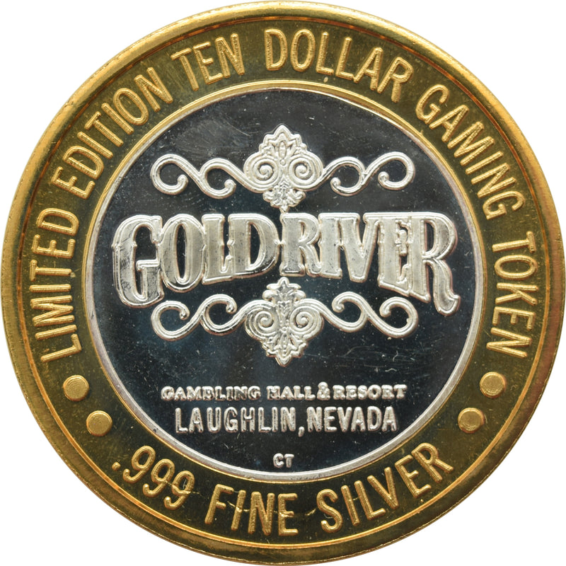 Gold River Casino Laughlin "Gold Panner" $10 Silver Strike .999 Fine Silver 1994