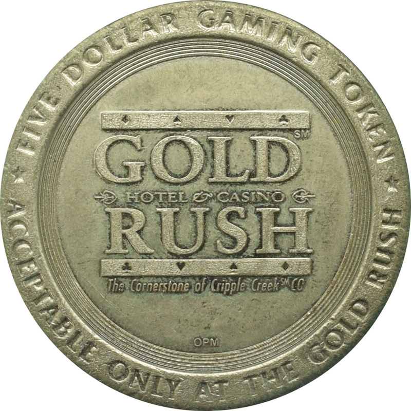 Gold Rush Casino Cripple Creek Colorado $5 Token 2002