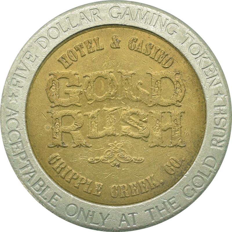 Gold Rush Casino Cripple Creek Colorado $5 Token 1992