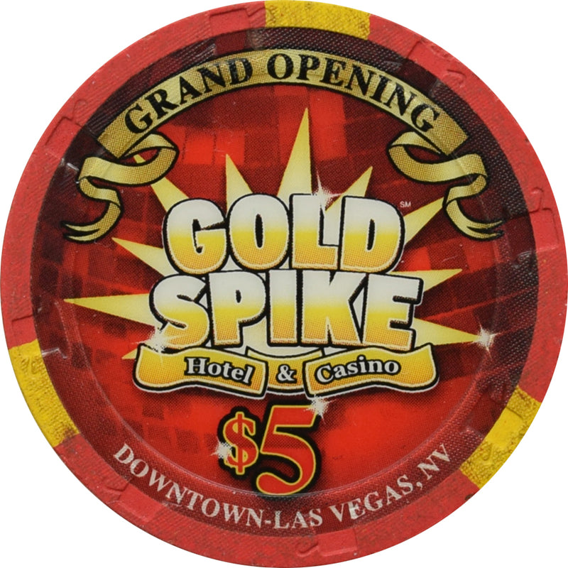 Gold Spike Casino Las Vegas Nevada $5 Grand Opening Chip 2009