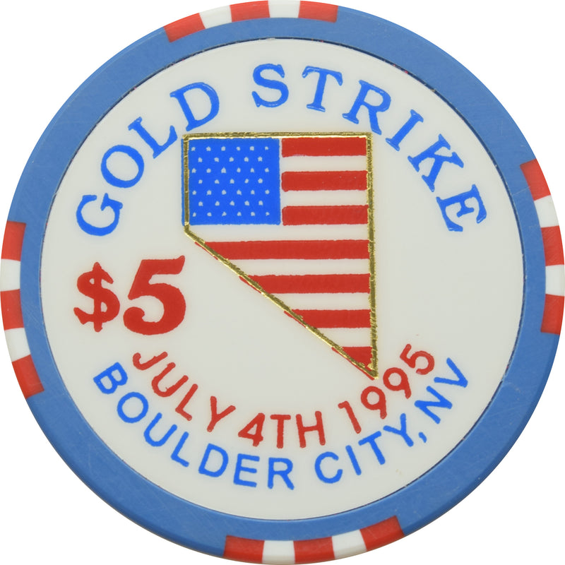 Gold Strike Casino Boulder City Nevada $5 4th of July Chip 1995