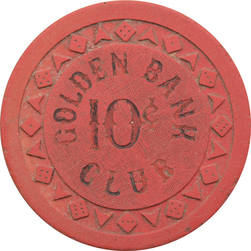Golden Bank Club Casino Reno Nevada 10 Cent Chip 1952