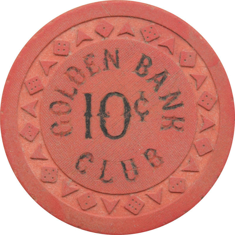 Golden Bank Club Casino Reno Nevada 10 Cent Chip 1952