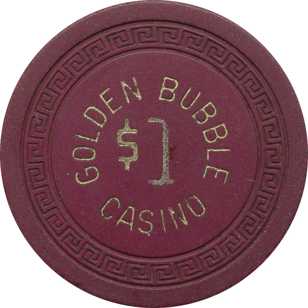 Golden Bubble Casino Gardnerville Nevada $1 Chip 1945