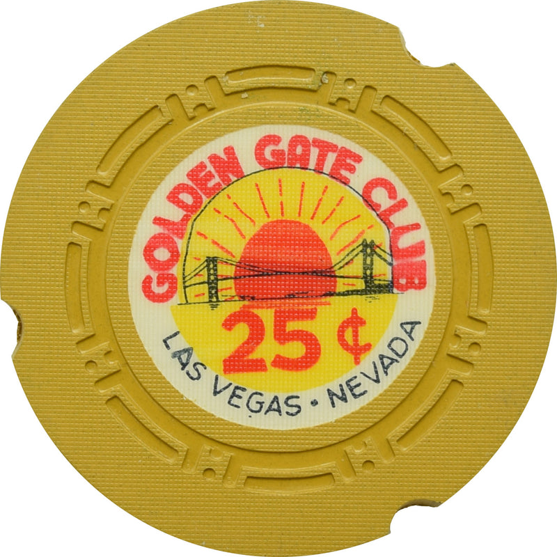 Golden Gate Club Casino Las Vegas Nevada 25 Cent Cancelled Chip 1959
