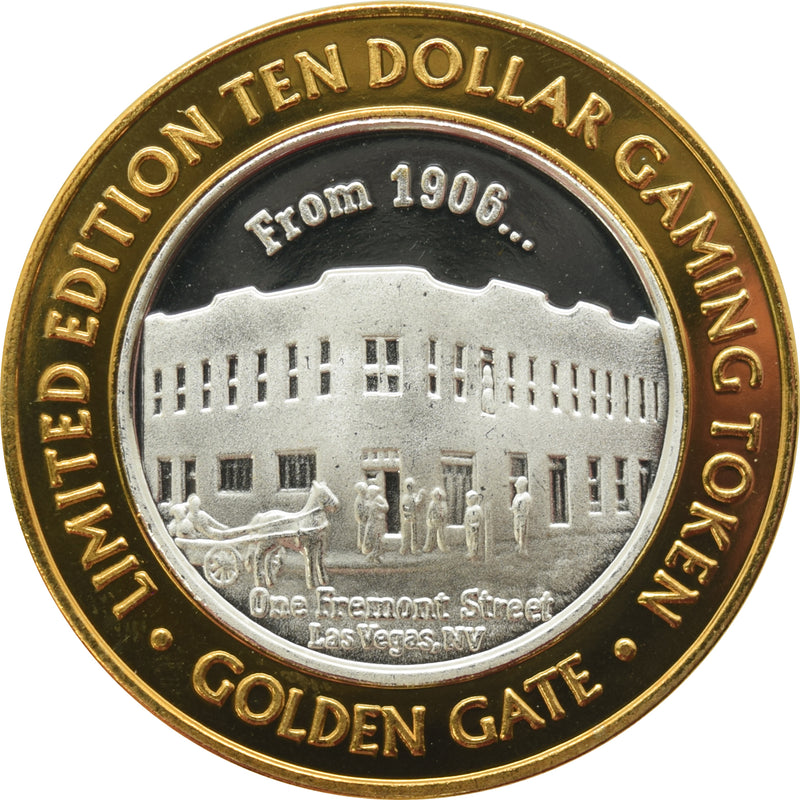Golden Gate Casino Las Vegas "From 1906..." $10 Silver Strike .999 Fine Silver