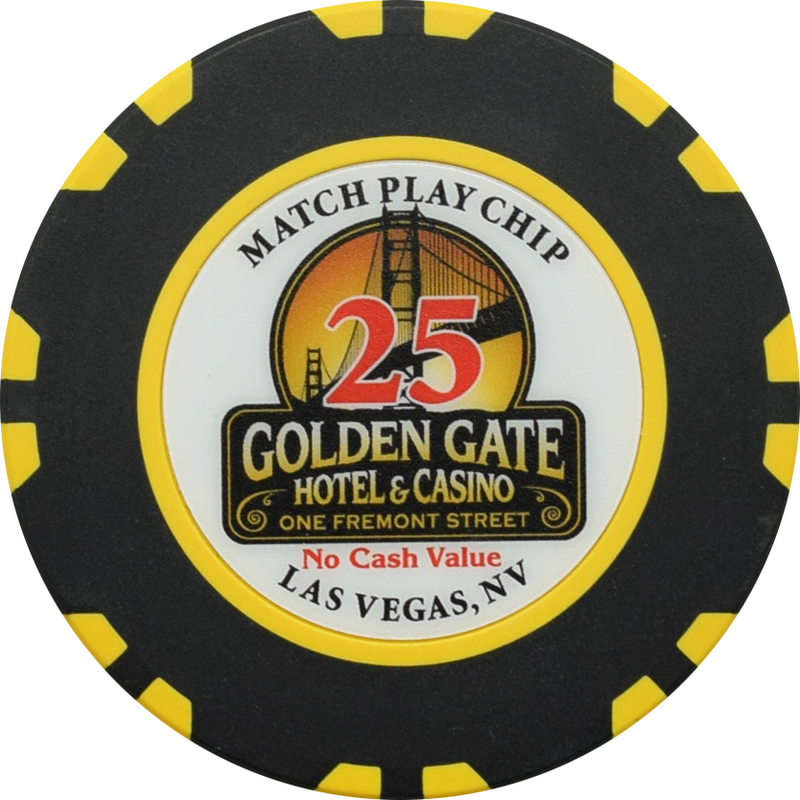 Golden Gate Casino Las Vegas Nevada $25 No Cash Value Match Play 50mm Chip 2000s