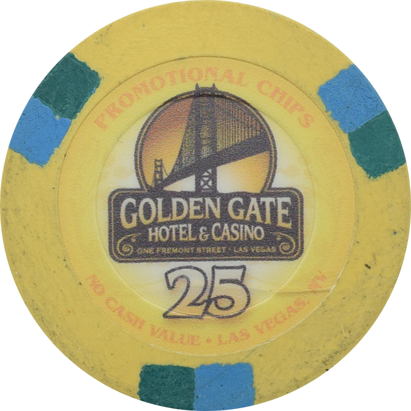 Golden Gate Casino Las Vegas Nevada $25 No Cash Value Promo 50mm Chip 2014