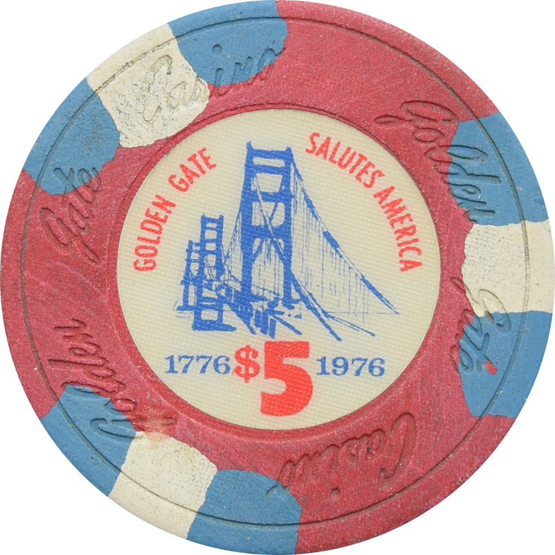 Golden Gate Casino Las Vegas Nevada $5 Bicentennial Chip 1976