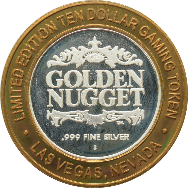 Golden Nugget Casino Las Vegas "GN Logo" $10 Silver Strike .999 Fine Silver 1994