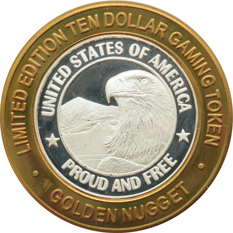 Golden Nugget Casino Las Vegas "Proud and Free" $10 Silver Strike .999 Fine Silver 2002