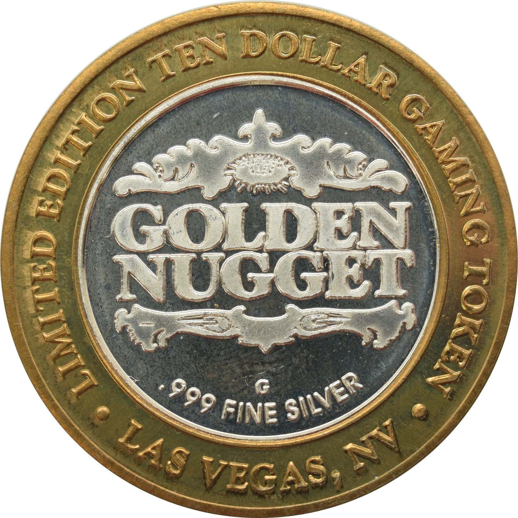 Golden Nugget Casino Las Vegas "Proud and Free" $10 Silver Strike .999 Fine Silver 2002