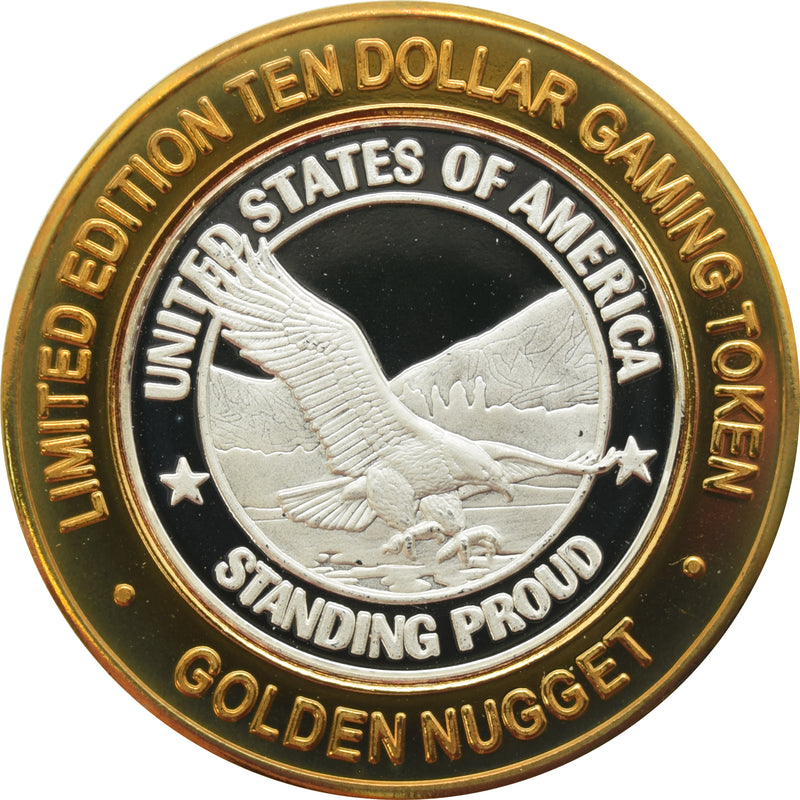 Golden Nugget Casino Las Vegas "Standing Proud" $10 Silver Strike .999 Fine Silver 2002