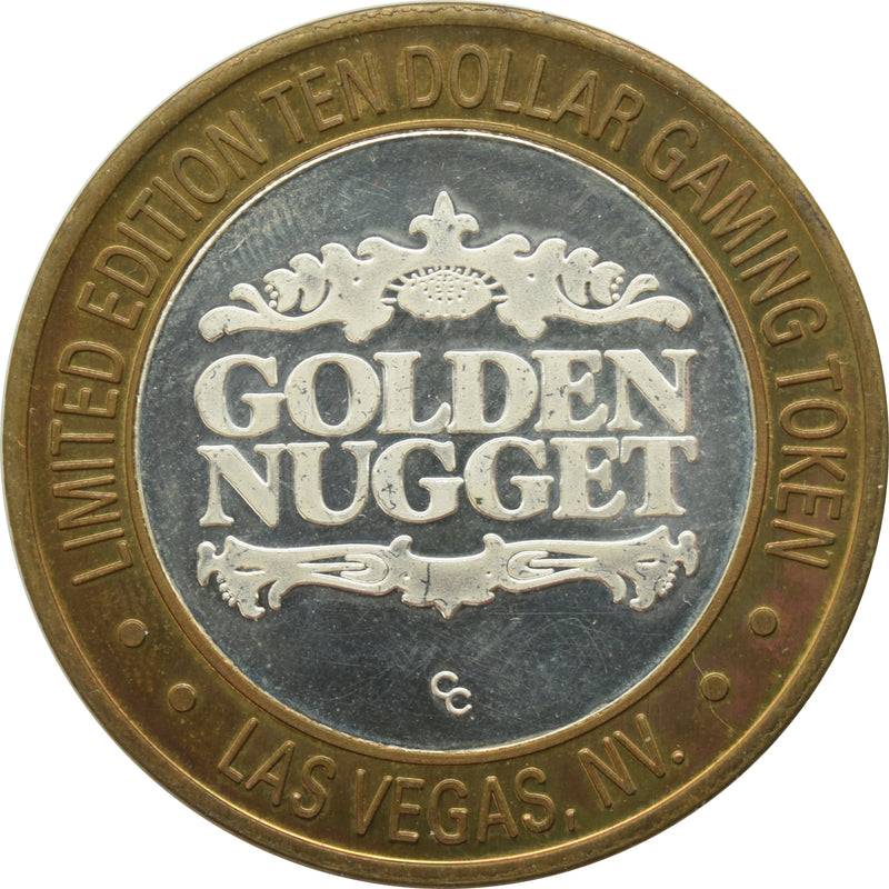 Golden Nugget Casino Las Vegas "World Famous" $10 Silver Strike .999 Fine Silver 1994