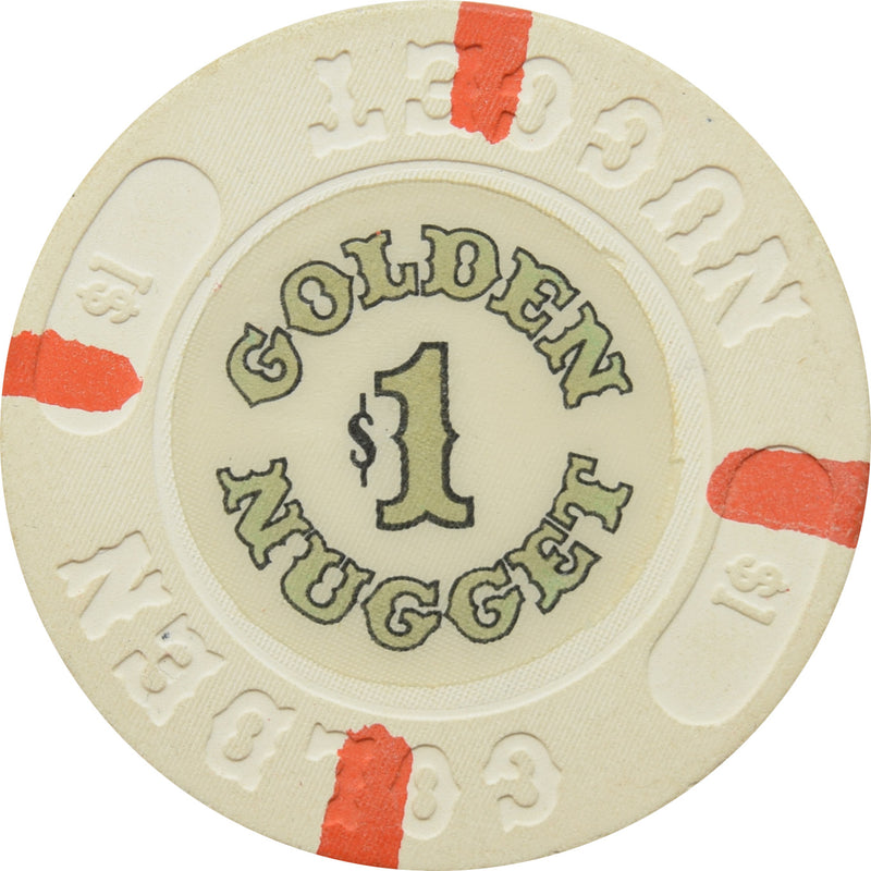 Golden Nugget Casino Atlantic City New Jersey $1 Chip Green Text