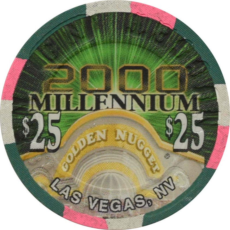 Golden Nugget Casino Las Vegas Nevada $25 Millennium Chip 1999