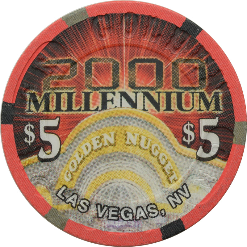 Golden Nugget Casino Las Vegas Nevada $5 2000 Millennium Chip 1999