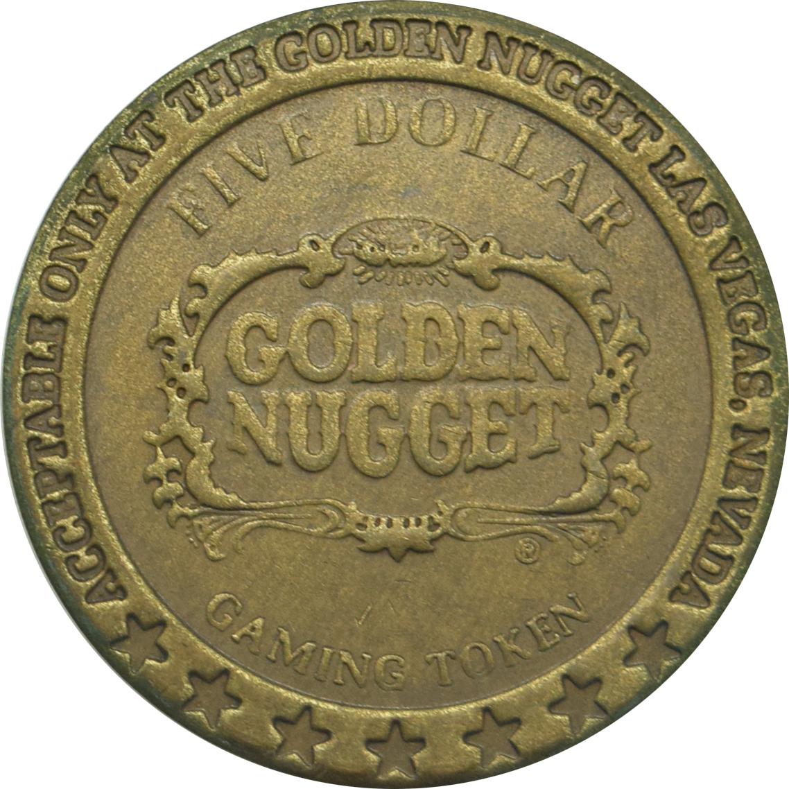 Golden Nugget Casino Las Vegas Nevada $5 Token 1987