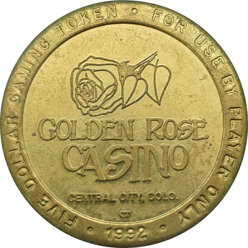 Golden Rose Casino Central City Colorado $5 Token 1992