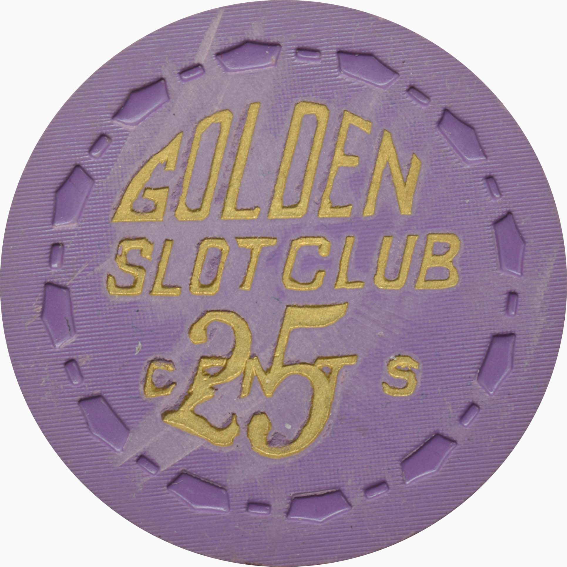 Golden Slot Club Casino Las Vegas Nevada 25 Cent Chip 1955