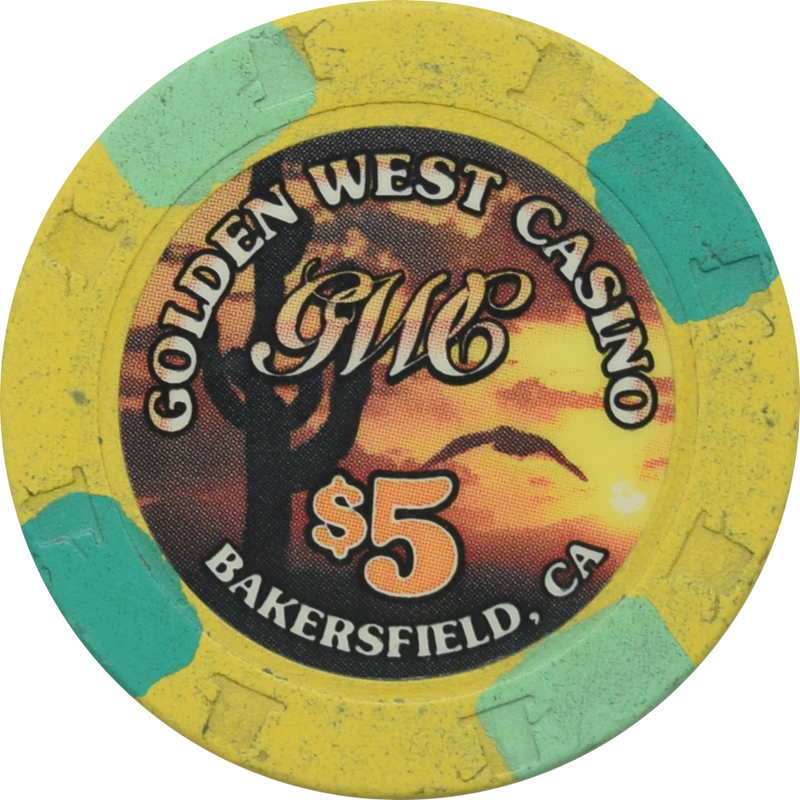 Golden West Casino Bakersfield California $5 Chip