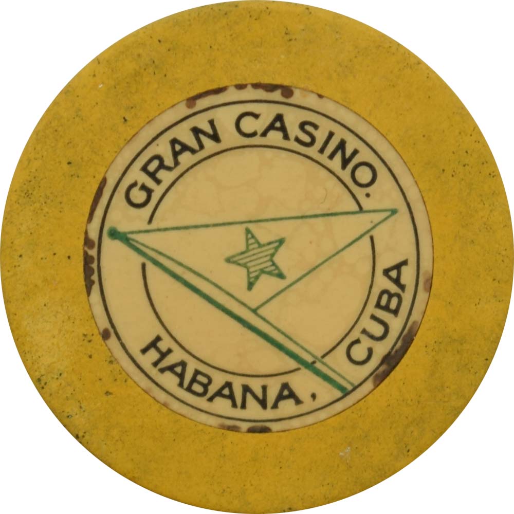 Gran Casino (de la Playa de Marianao) Habana Cuba Yellow Roulette Chip