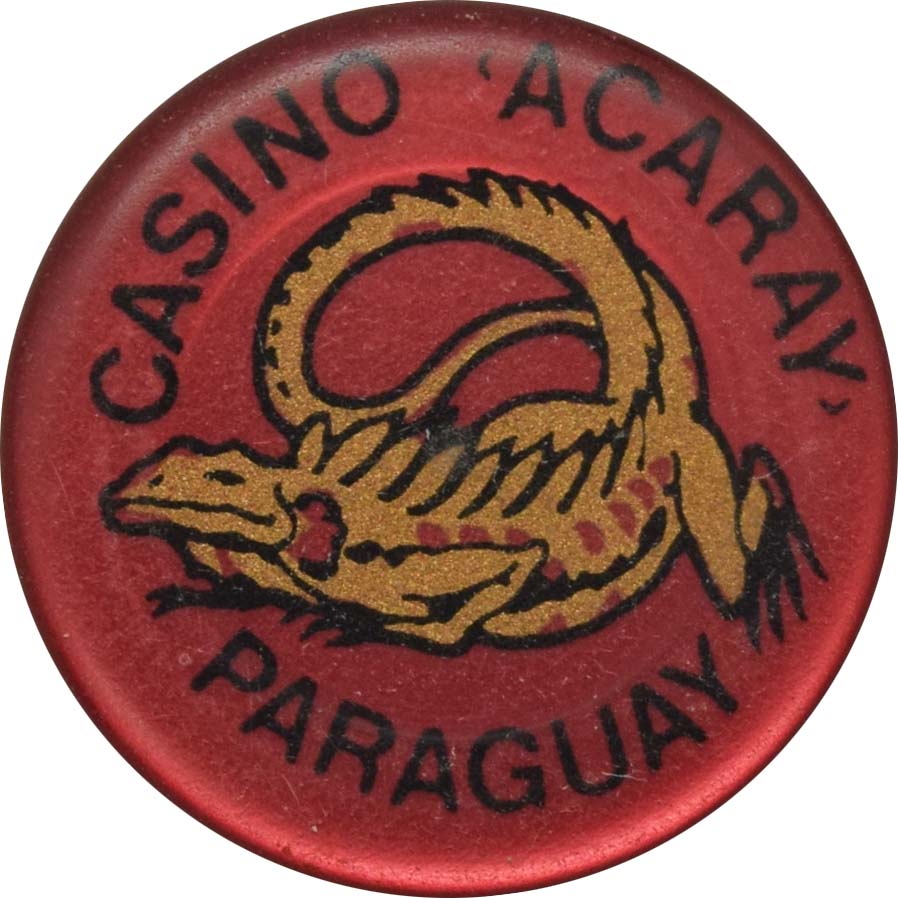 Casino Acaray Ciudad del Este Paraguay Roulette Iguana Dark Red Jeton Chip