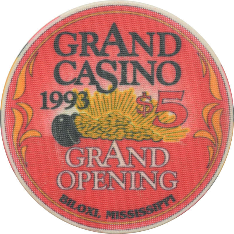 Grand Casino Biloxi Mississippi $5 Grand Opening Chip