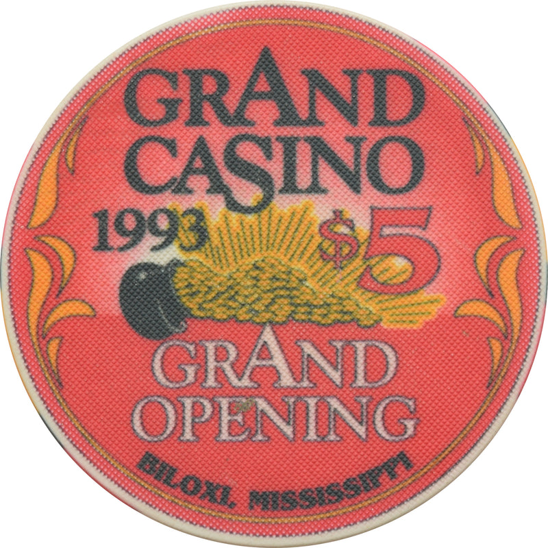 Grand Casino Biloxi Mississippi $5 Grand Opening Chip