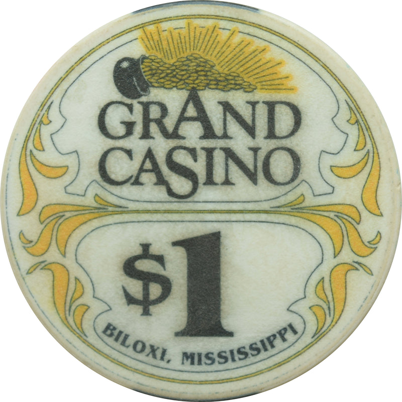 Grand Casino Biloxi MS $1 Chip (Yellow Pot)