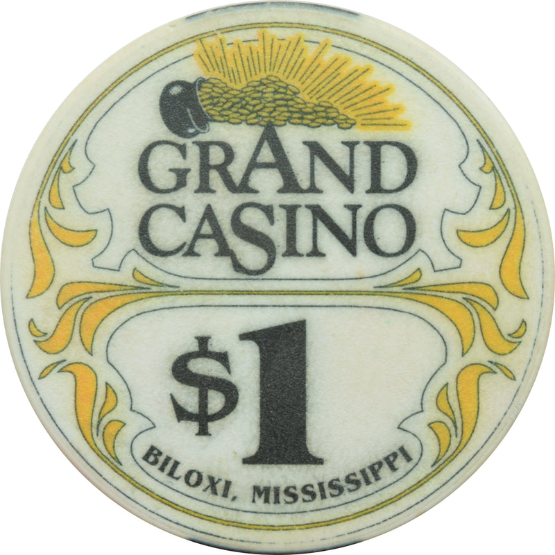 Grand Casino Biloxi MS $1 Chip (Yellow Pot)