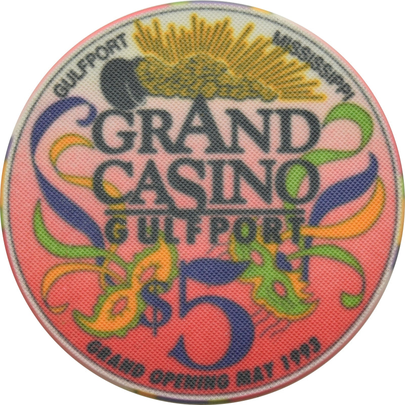Grand Casino Gulfport Mississippi $5 Chip Ceramic