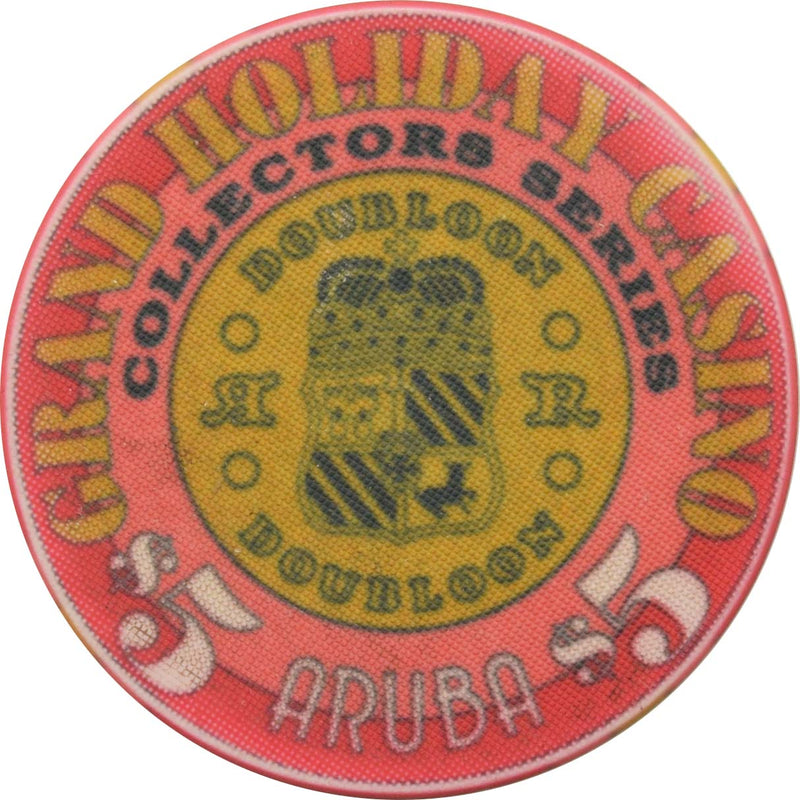 Grand Holiday Casino Palm Beach Aruba $5 Ceramic Chip