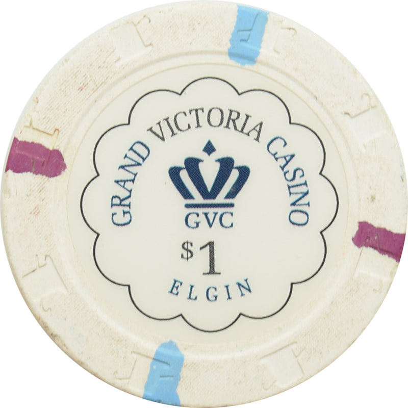 Grand Victoria Casino Elgin Illinois $1 Chip Larger Logo
