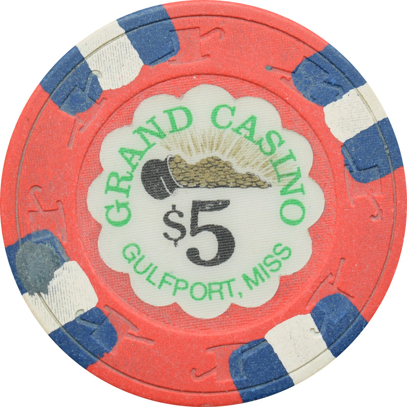 Grand Casino Gulfport Mississippi $5 Chip