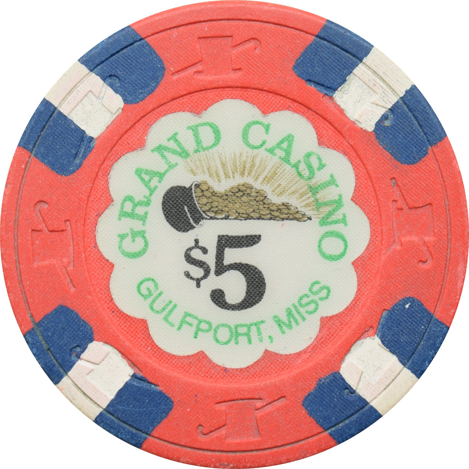 Grand Casino Gulfport Mississippi $5 Chip