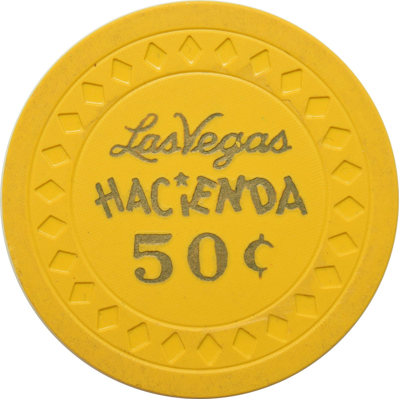 Hacienda Casino Las Vegas Nevada 50 Cent Trade Check, Good in Bar and Resturant Yellow Chip 1950s