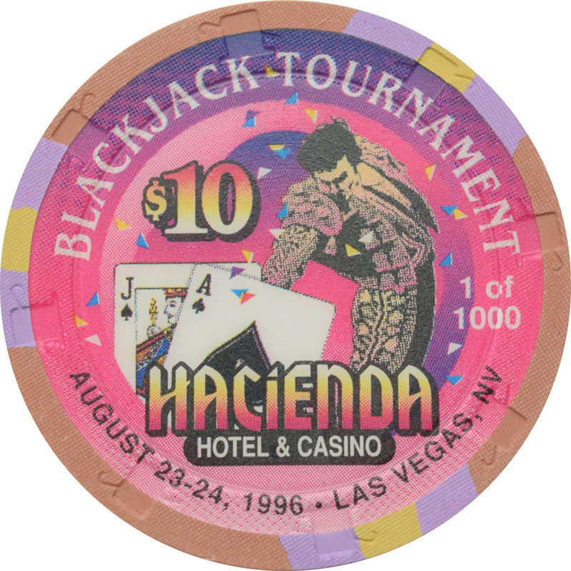 Hacienda Casino Las Vegas Nevada $10 Blackjack Tournament Chip 1996