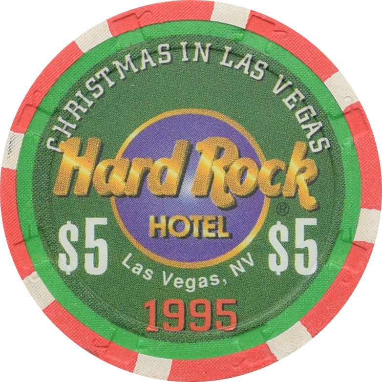 Hard Rock Casino Las Vegas Nevada $5 Christmas Chip 1995