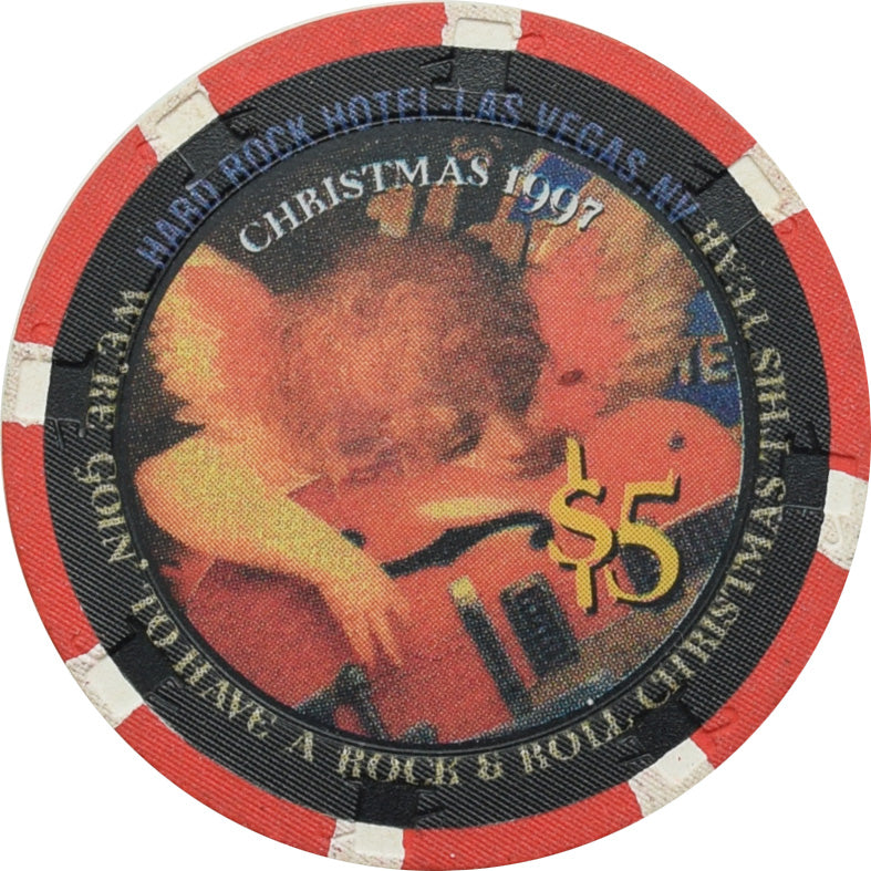 Hard Rock Casino Las Vegas Nevada $5 Christmas Angel Chip 1997