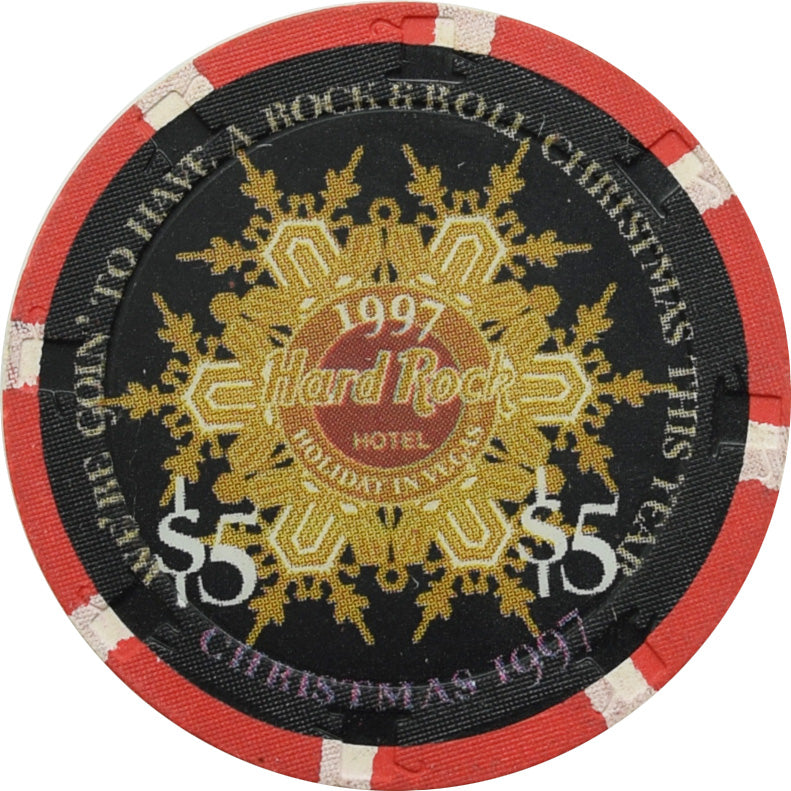 Hard Rock Casino Las Vegas Nevada $5 Christmas Angel Chip 1997