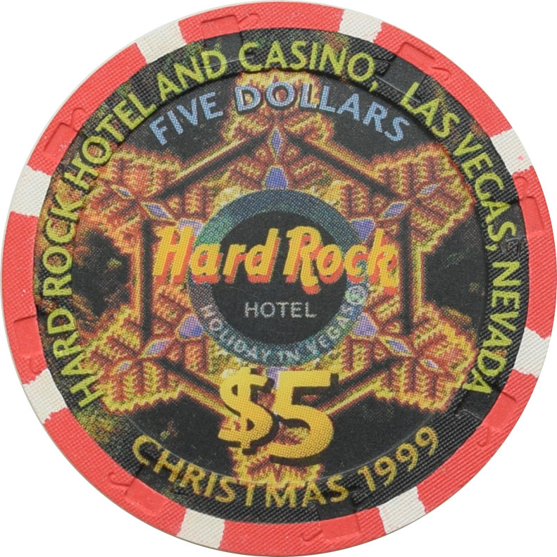 Hard Rock Casino Las Vegas Nevada $5 Christmas Chip 1999
