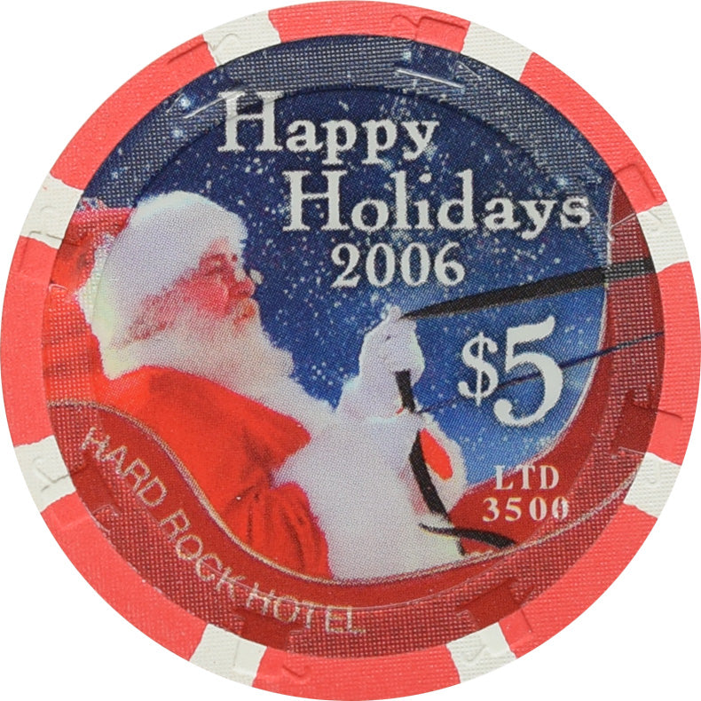 Hard Rock Casino Las Vegas Nevada $5 Christmas Chip 2006