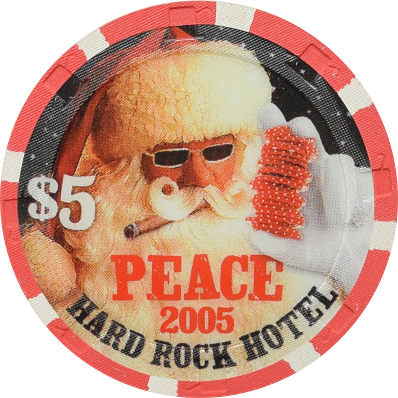 Hard Rock Casino Las Vegas Nevada $5 Christmas Chip 2005