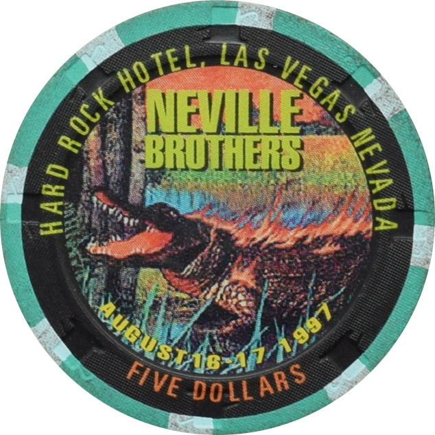 Hard Rock Hotel Casino Las Vegas Nevada $5 Neville Brothers Chip 1997