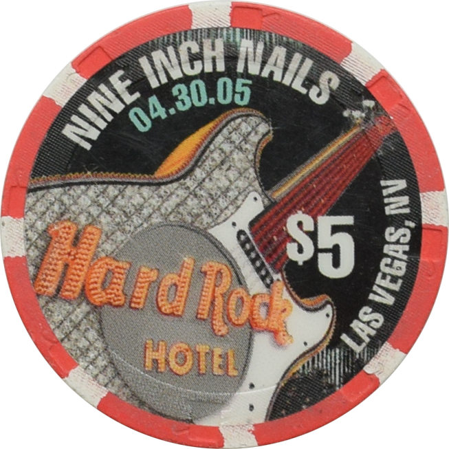 Hard Rock Hotel Casino Las Vegas Nevada $5 Nine Inch Nails (NIN) Chip 2005